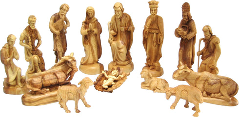 14 Piece Olive Wood Nativity Set